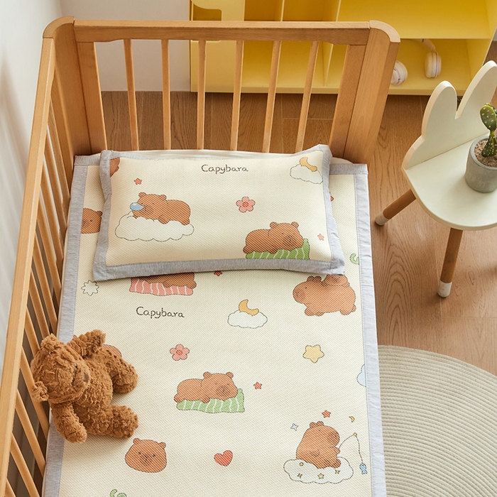 91家纺网 家纺一手货源 找家纺 嗨生活 2025新款A类儿童冰藤枕套 幼儿园枕套 儿童枕套 可爱巴拉