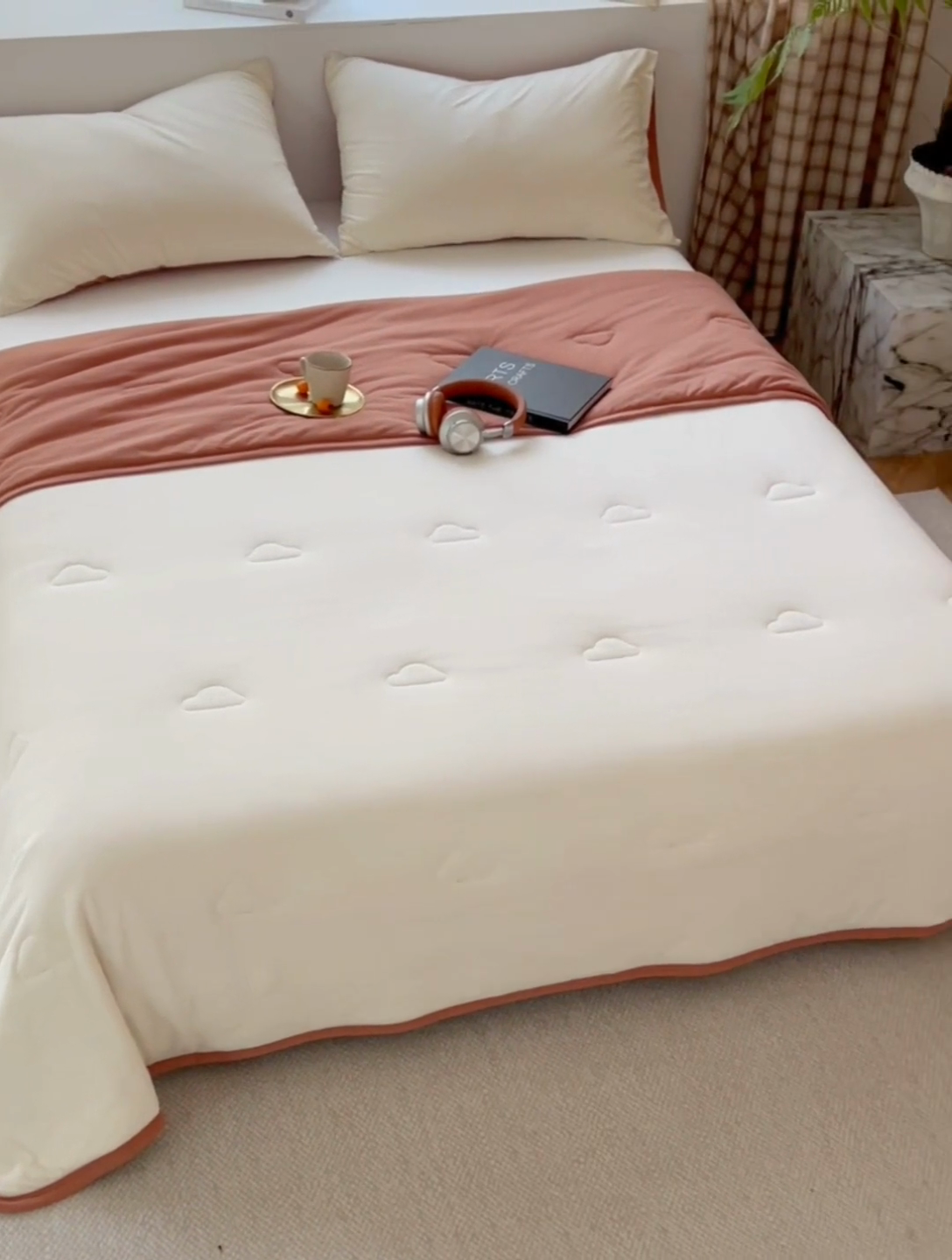 91家纺网 家纺一手货源 找家纺 安莱生活 2025新款全棉纯棉云感针织棉双拼夏被夏凉被空调被 椰慕双拼