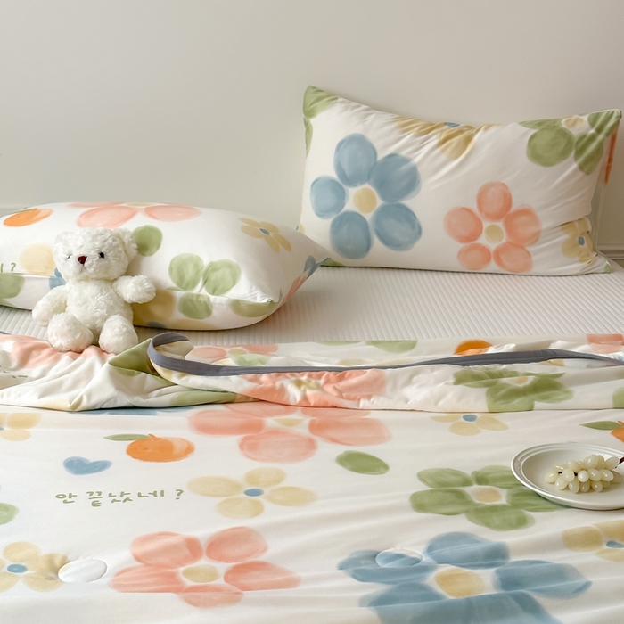 91家纺网 家纺一手货源 找家纺 觅糖家纺 2025新款软糯针织云柔大豆夏被 花梦