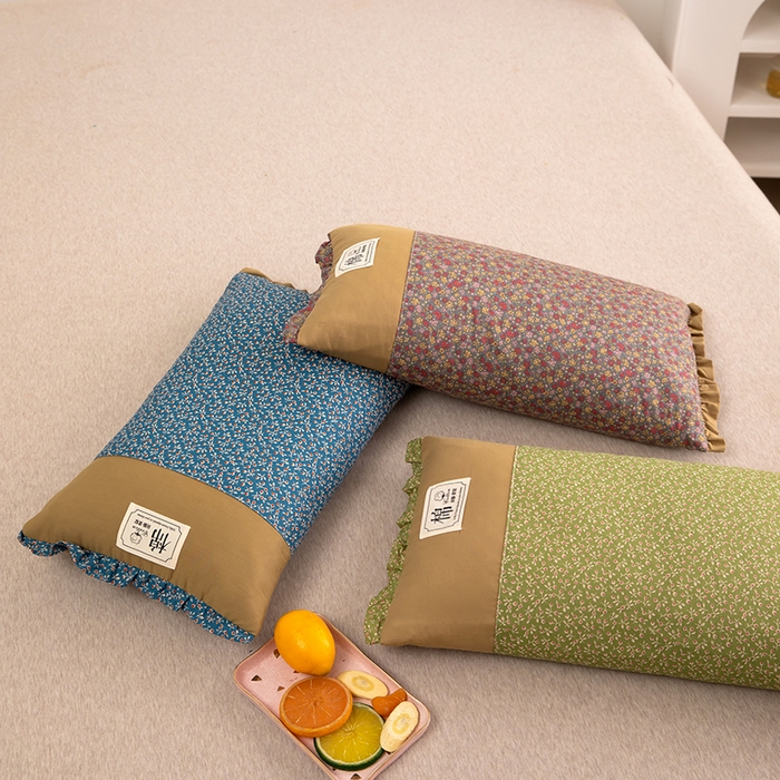 91家纺网 家纺一手货源 找家纺 （总）九州枕芯 2025新款全棉双层小碎花纯荞麦枕 枕头枕芯