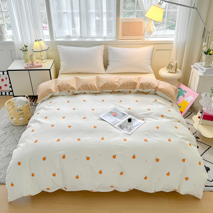 91家纺网 家纺一手货源 找家纺 红粉佳人家纺 2025春夏新款A类全棉纯棉12868纯棉单被套 甜桔