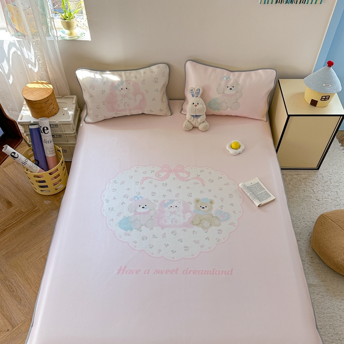 91家纺网 家纺一手货源 找家纺 美乐迪家纺 2025新款碳光凉感冰丝席 碎花汪