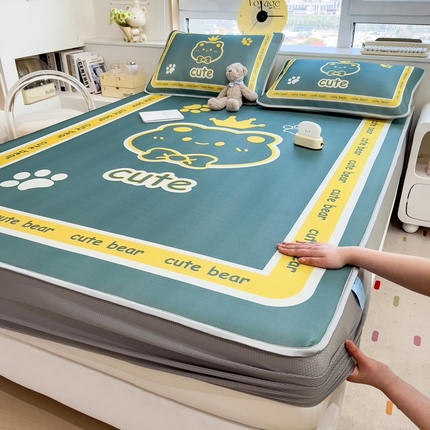 91家纺网 家纺一手货源 找家纺 （总）斯尔顿 2025新款炭光冰丝凉席-床笠款