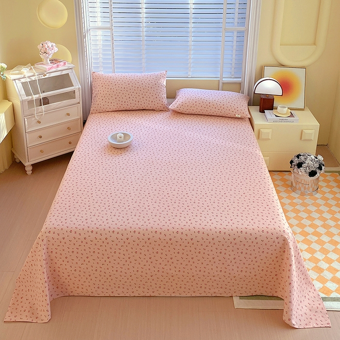 91家纺网 家纺一手货源 找家纺 爱彼家纺 2025新款锦柔老粗布席子凉席床单 玫瑰花园