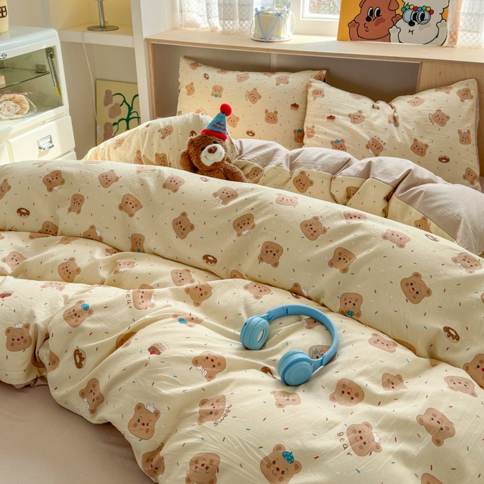 91家纺网 家纺一手货源 找家纺 （总）冕悠家纺 2025新款A类高克重糯叽叽超柔糯水洗棉印花四件套