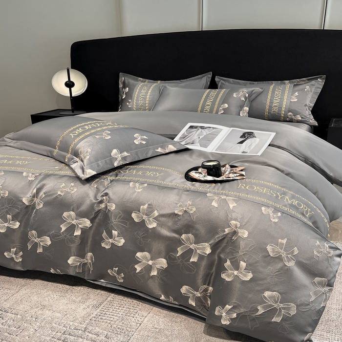 91家纺网 家纺一手货源 找家纺 （总）米彩家纺 2025新款A类水洗真丝金丝浮雕提花绣花四件套