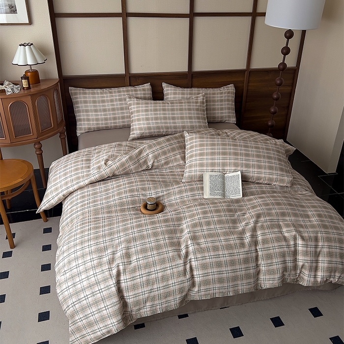 91家纺网 家纺一手货源 找家纺 优品阁  2025新款A类全棉有氧双层纱四件套 布里奥