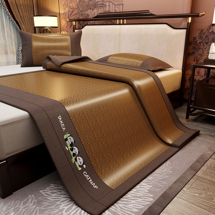 91家纺网 家纺一手货源 找家纺 （总）绒艺席业 2025新款艾草藤席冰丝双面席席子凉席