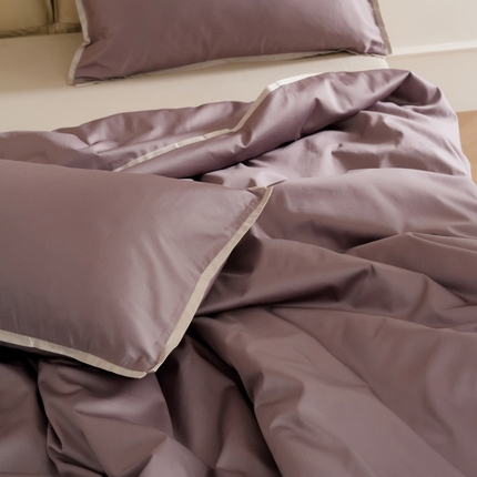 2025新款长绒棉缺角工艺单品系列单被套 葡萄紫