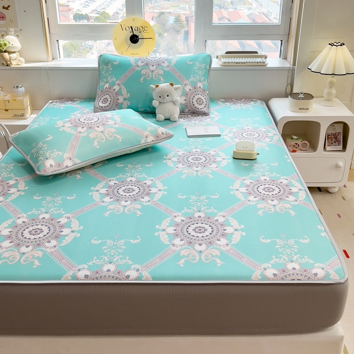 91家纺网 家纺一手货源 找家纺 （总）斯尔顿 2025新款炭光冰丝凉席-床笠款