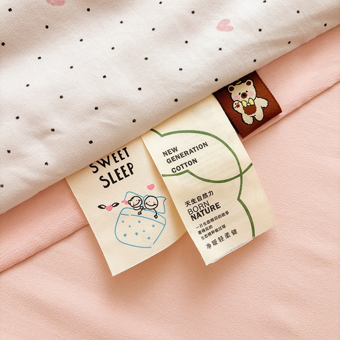 91家纺网 家纺一手货源 找家纺 金喜 2025新款小清新风格有氧针织双层纱大豆被夏被四件套 爱心气球