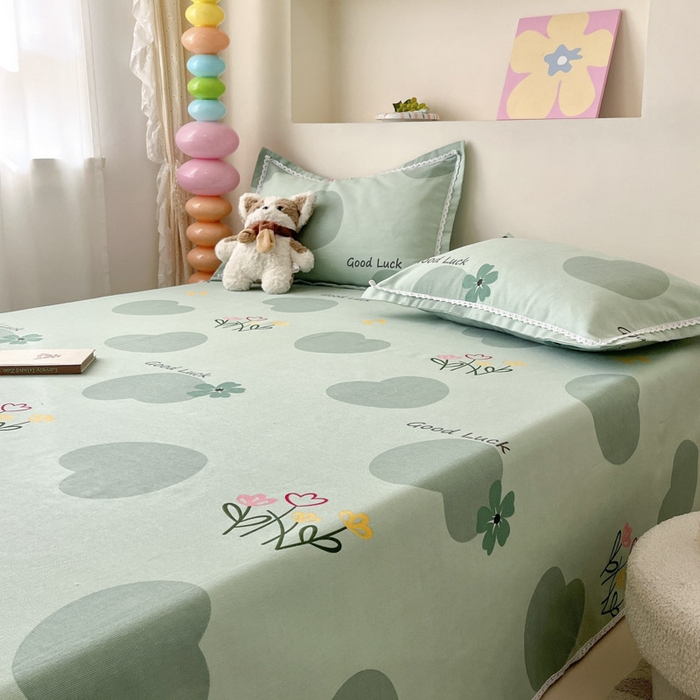 91家纺网 家纺一手货源 找家纺 新印象  2025新款花边老粗布床单款床笠款三件套怦然心动