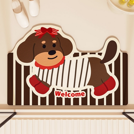 91家纺网 家纺一手货源 找家纺 （总）卡初家居（原微来）2025新款双面防滑浴室硅藻泥地垫-小狗