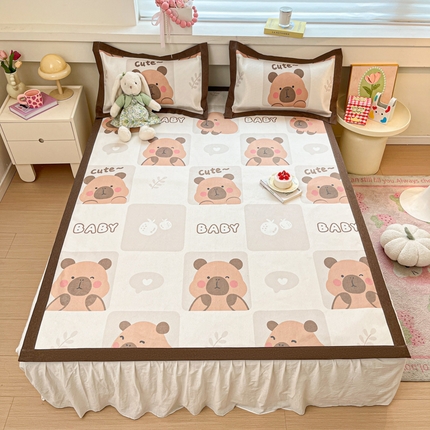 花言狐语 2025新款印花真冰藤冰凉席 卡皮巴拉 