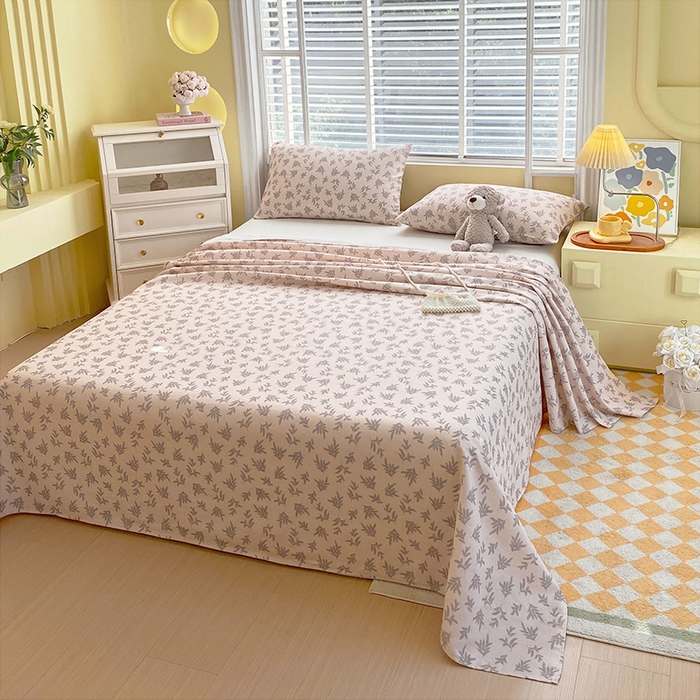 91家纺网 家纺一手货源 找家纺 爱彼家纺 2025新款锦柔老粗布席子凉席床单 漫花