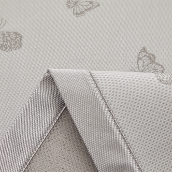 91家纺网 家纺一手货源 找家纺 曲宿家纺 2025新款高分子色织提花软凉席系列 蝴蝶-灰