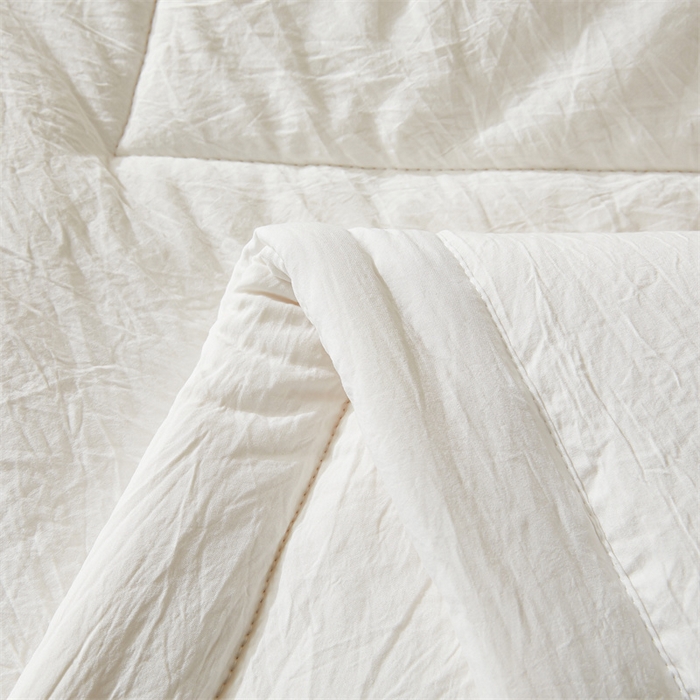 91家纺网 家纺一手货源 找家纺 西域种棉人·千百笠 2025新款A类100%新疆棉花夏凉被纯棉全棉填充毛巾绣绣花纯色双拼原棉空调被夏被 贵族白