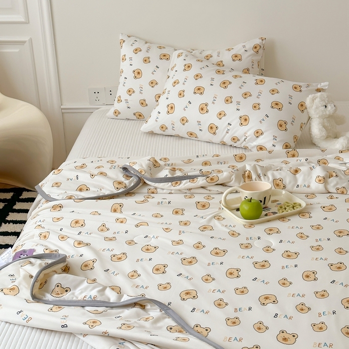 91家纺网 家纺一手货源 找家纺 觅糖家纺 2025新款软糯针织云柔大豆夏被 小白熊