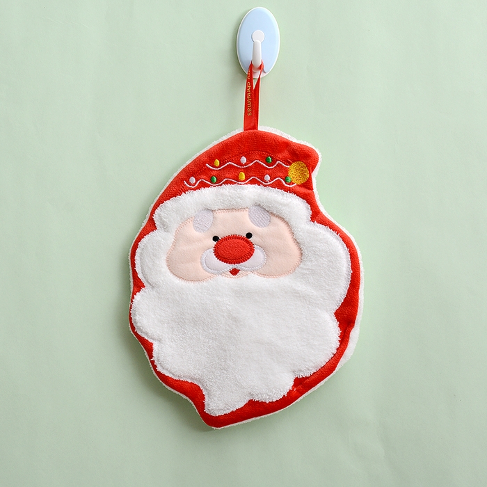 91家纺网 家纺一手货源 找家纺 彩虹毛巾 2025新款珊瑚绒卡通可挂式加厚吸水不掉毛可爱小毛巾厨房洗手间挂巾便携式懒人擦手布-圣诞系列 老人20*25cm 擦手巾/只