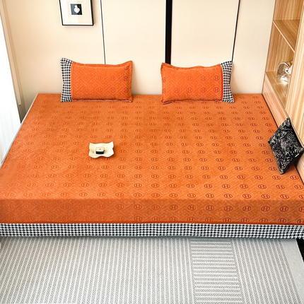 手艺人家纺 2025新款雪尼尔提花炕盖榻榻米炕垫 XK3552橙