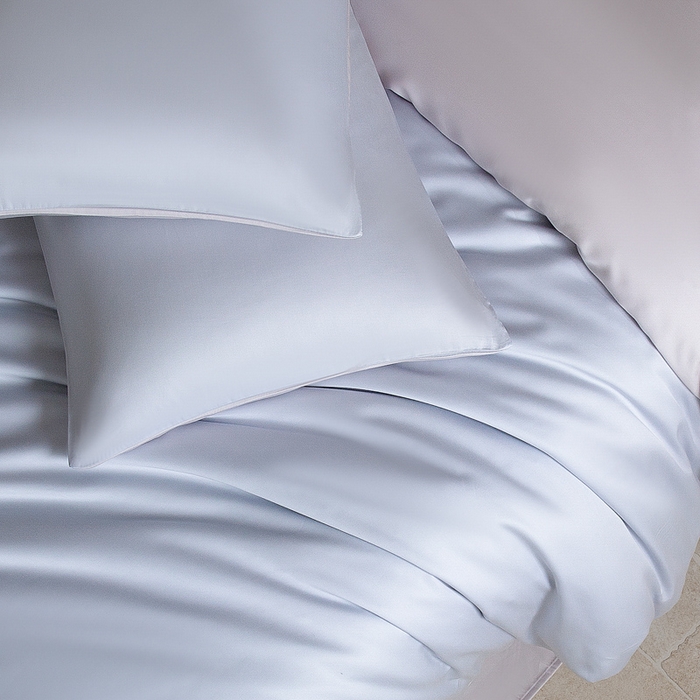 91家纺网 家纺一手货源 找家纺 云栖家居 202560支兰精天丝纯拼色四件套 海蓝银灰