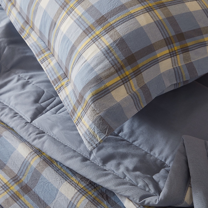 91家纺网 家纺一手货源 找家纺 西域种棉人·千百笠 2025新款A类100%新疆棉花夏凉被纯棉全棉填充原棉空调被手工宽边水洗棉夏被 雅致-蓝格