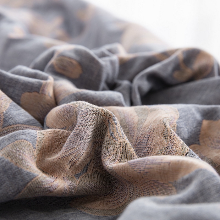 91家纺网 家纺一手货源 找家纺 2025新款全棉色织双层纱纽扣款四件套 七里香-粉灰