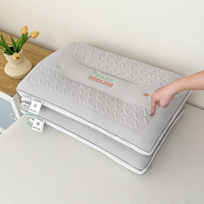 91家纺网 家纺一手货源 找家纺 宇诺家纺 2025新款冰丝凉感枕芯 灰色 1000克