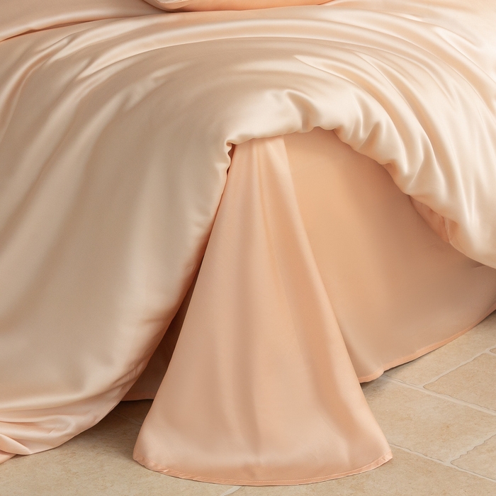 91家纺网 家纺一手货源 找家纺 云栖家居 202560支兰精天丝纯拼色四件套 芝芝白桃