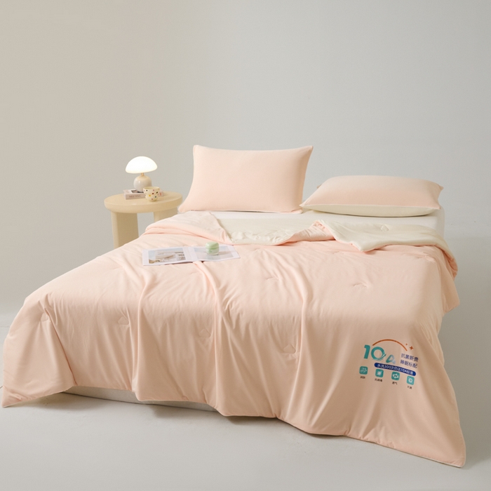91家纺网 家纺一手货源 找家纺 宝士康家纺 2025春夏新款10A抗菌凉感丝夏被夏凉被空调被 山茶粉粉