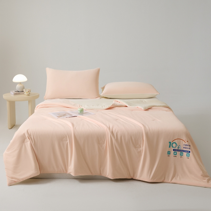91家纺网 家纺一手货源 找家纺 宝士康家纺 2025春夏新款10A抗菌凉感丝夏被夏凉被空调被 山茶粉粉