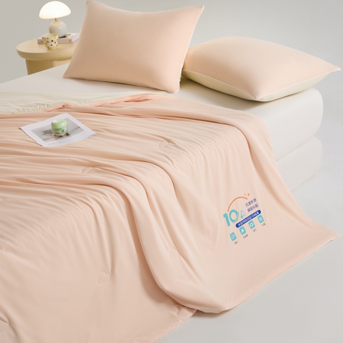 91家纺网 家纺一手货源 找家纺 宝士康家纺 2025春夏新款10A抗菌凉感丝夏被夏凉被空调被 山茶粉粉