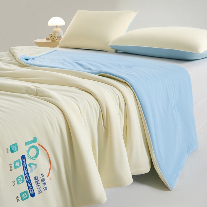 91家纺网 家纺一手货源 找家纺 宝士康家纺 2025春夏新款10A抗菌凉感丝夏被夏凉被空调被 米兰兰