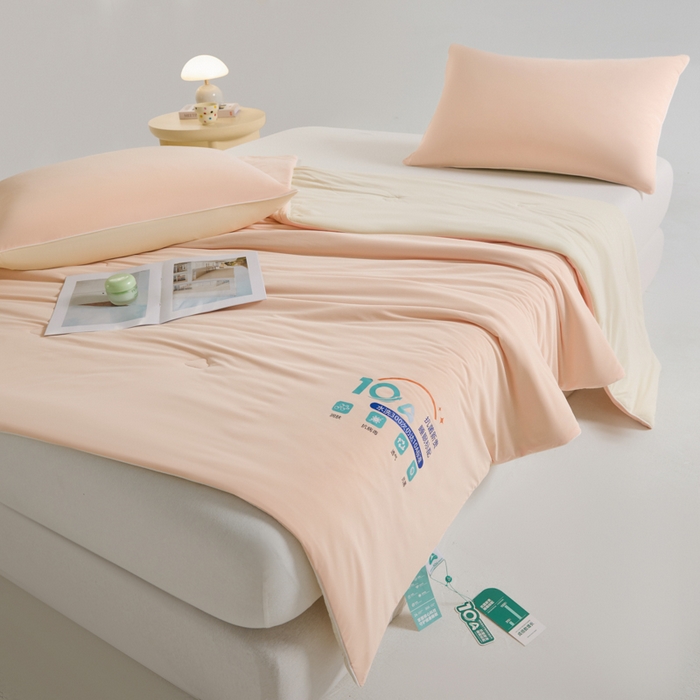 91家纺网 家纺一手货源 找家纺 宝士康家纺 2025春夏新款10A抗菌凉感丝夏被夏凉被空调被 山茶粉粉