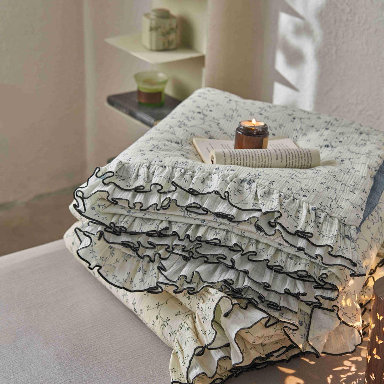 91家纺网 家纺一手货源 找家纺 安莱生活 2025年全棉纯棉精梳棉双层纱绉纱数码印花夏被夏凉被空调被-系列二 组合图仅做展示