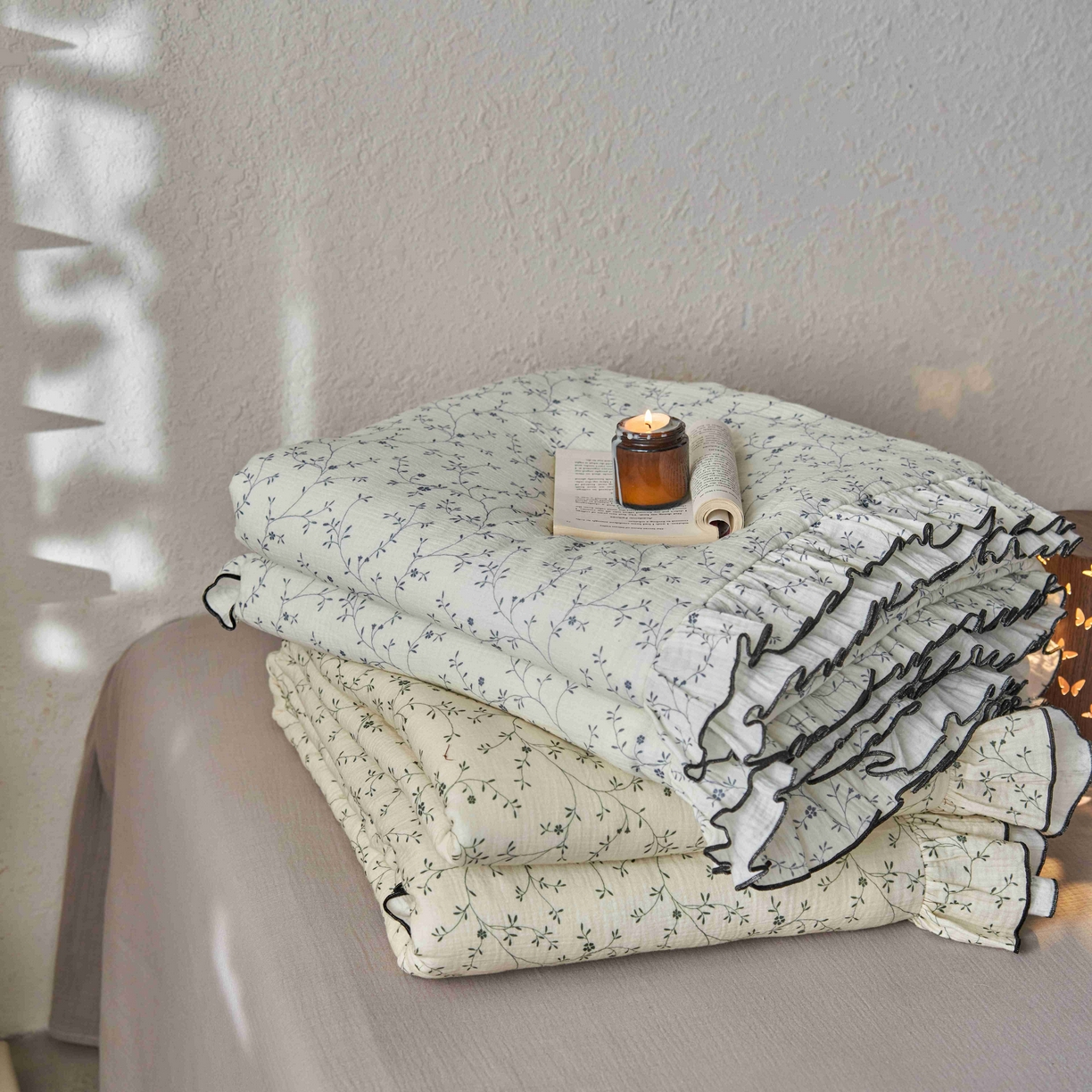 91家纺网 家纺一手货源 找家纺 安莱生活 2025年全棉纯棉精梳棉双层纱绉纱数码印花夏被夏凉被空调被-系列二 组合图仅做展示