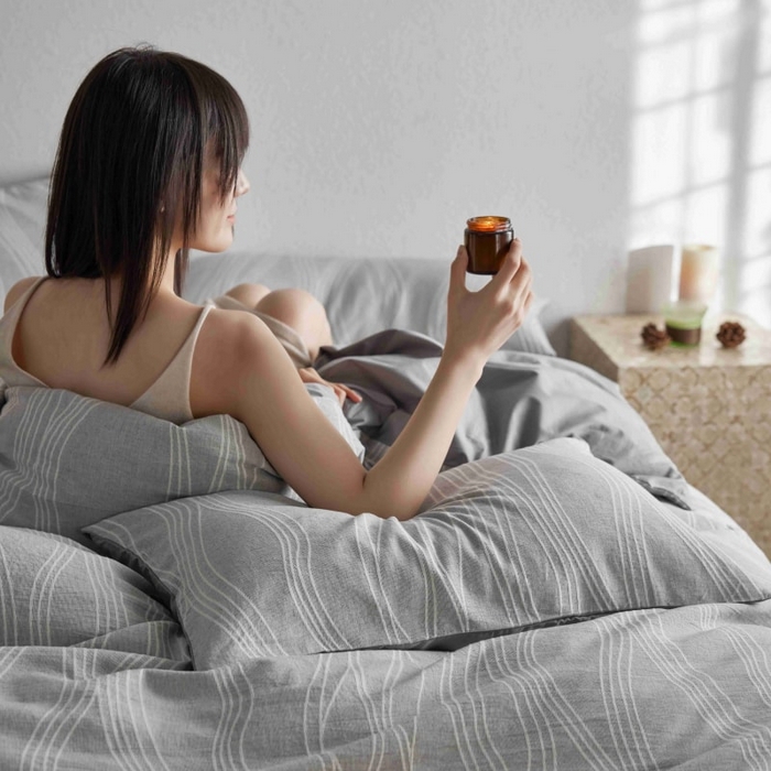 91家纺网 家纺一手货源 找家纺 2025新款全棉纯棉色织提花四件套（艾薇） 艾薇—慕斯灰