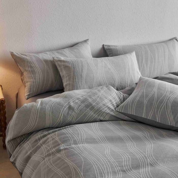 91家纺网 家纺一手货源 找家纺 2025新款全棉纯棉色织提花四件套（艾薇） 艾薇—慕斯灰