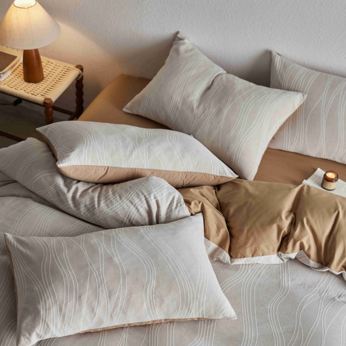 91家纺网 家纺一手货源 找家纺 2025新款全棉纯棉色织提花四件套（艾薇） 艾薇—慕斯卡