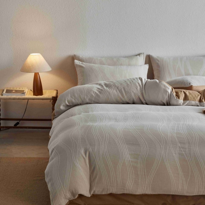 91家纺网 家纺一手货源 找家纺 2025新款全棉纯棉色织提花四件套（艾薇） 艾薇—慕斯卡