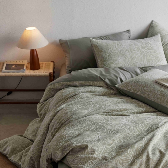 91家纺网 家纺一手货源 找家纺 2025新款全棉纯棉色织提花四件套（艾薇） 艾薇—亚特绿