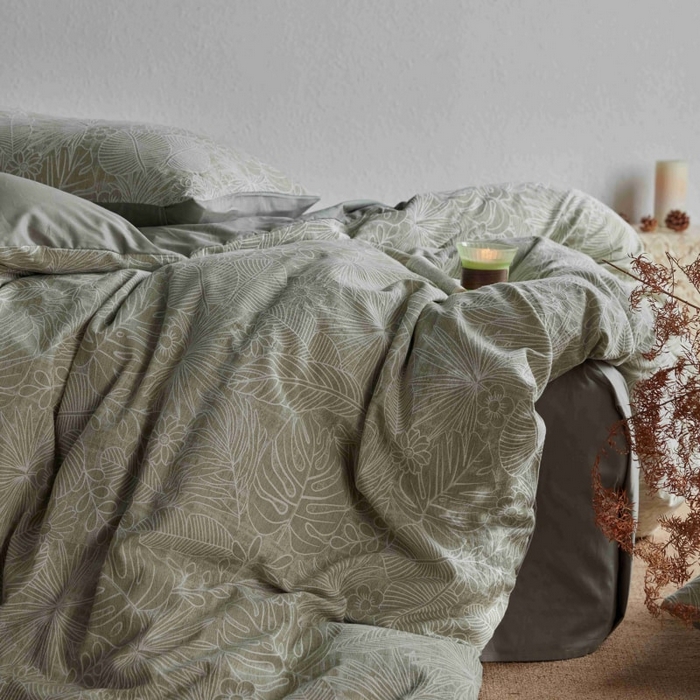 91家纺网 家纺一手货源 找家纺 2025新款全棉纯棉色织提花四件套（艾薇） 艾薇—亚特绿