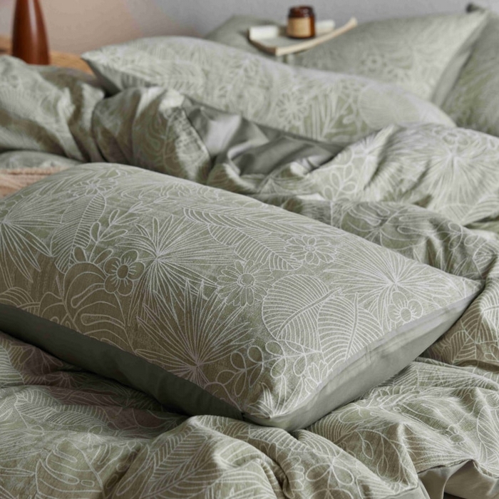 91家纺网 家纺一手货源 找家纺 2025新款全棉纯棉色织提花四件套（艾薇） 艾薇—亚特绿