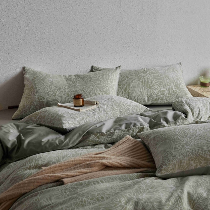 91家纺网 家纺一手货源 找家纺 2025新款全棉纯棉色织提花四件套（艾薇） 艾薇—亚特绿