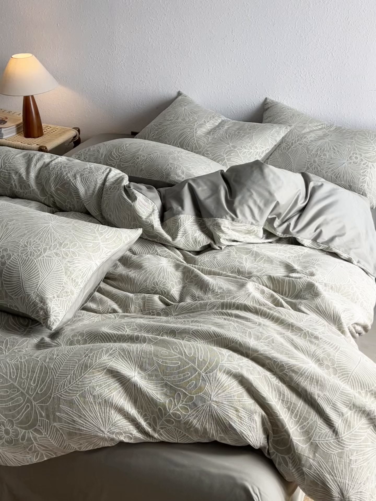 91家纺网 家纺一手货源 找家纺 2025新款全棉纯棉色织提花四件套（艾薇） 艾薇—亚特绿