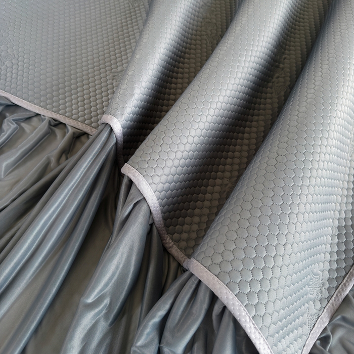 91家纺网 家纺一手货源 找家纺 柏薇 2025春夏新款5D席豆豆床裙款凉席席子 时尚-灰