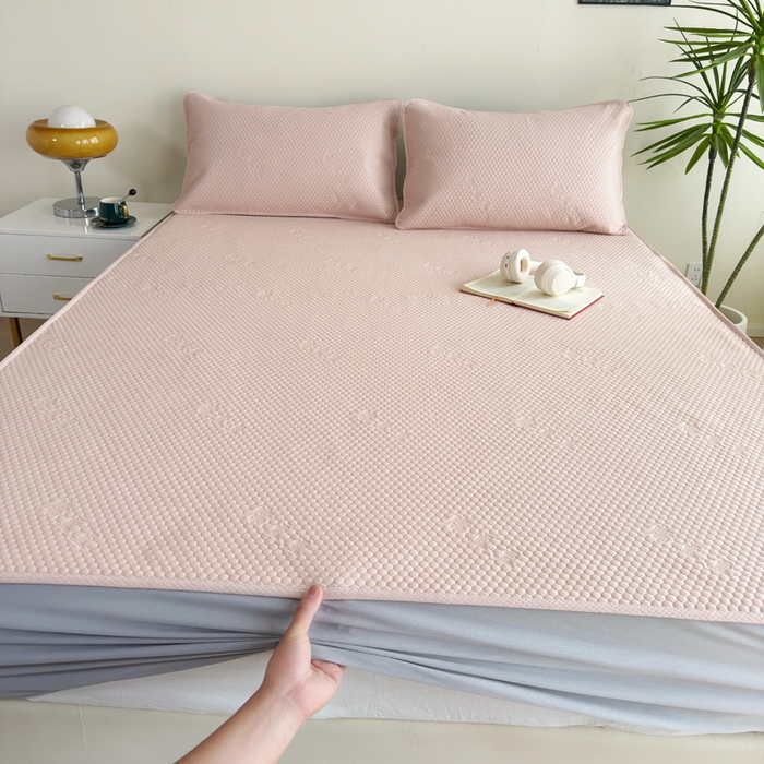 91家纺网 家纺一手货源 找家纺 （总）柏薇 2025春夏新款5D席豆豆床笠款凉席席子