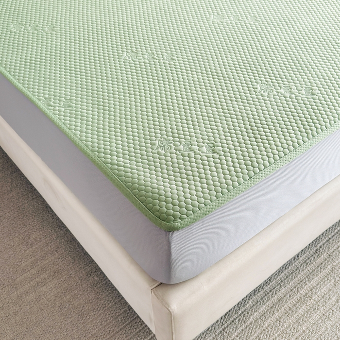 91家纺网 家纺一手货源 找家纺 柏薇 2025春夏新款5D席豆豆床笠款凉席席子 轻奢-绿