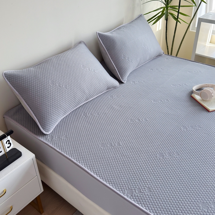 91家纺网 家纺一手货源 找家纺 柏薇 2025春夏新款5D席豆豆床笠款凉席席子 轻奢-灰