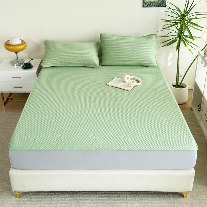 91家纺网 家纺一手货源 找家纺 柏薇 2025春夏新款5D席豆豆床笠款凉席席子 轻奢-绿